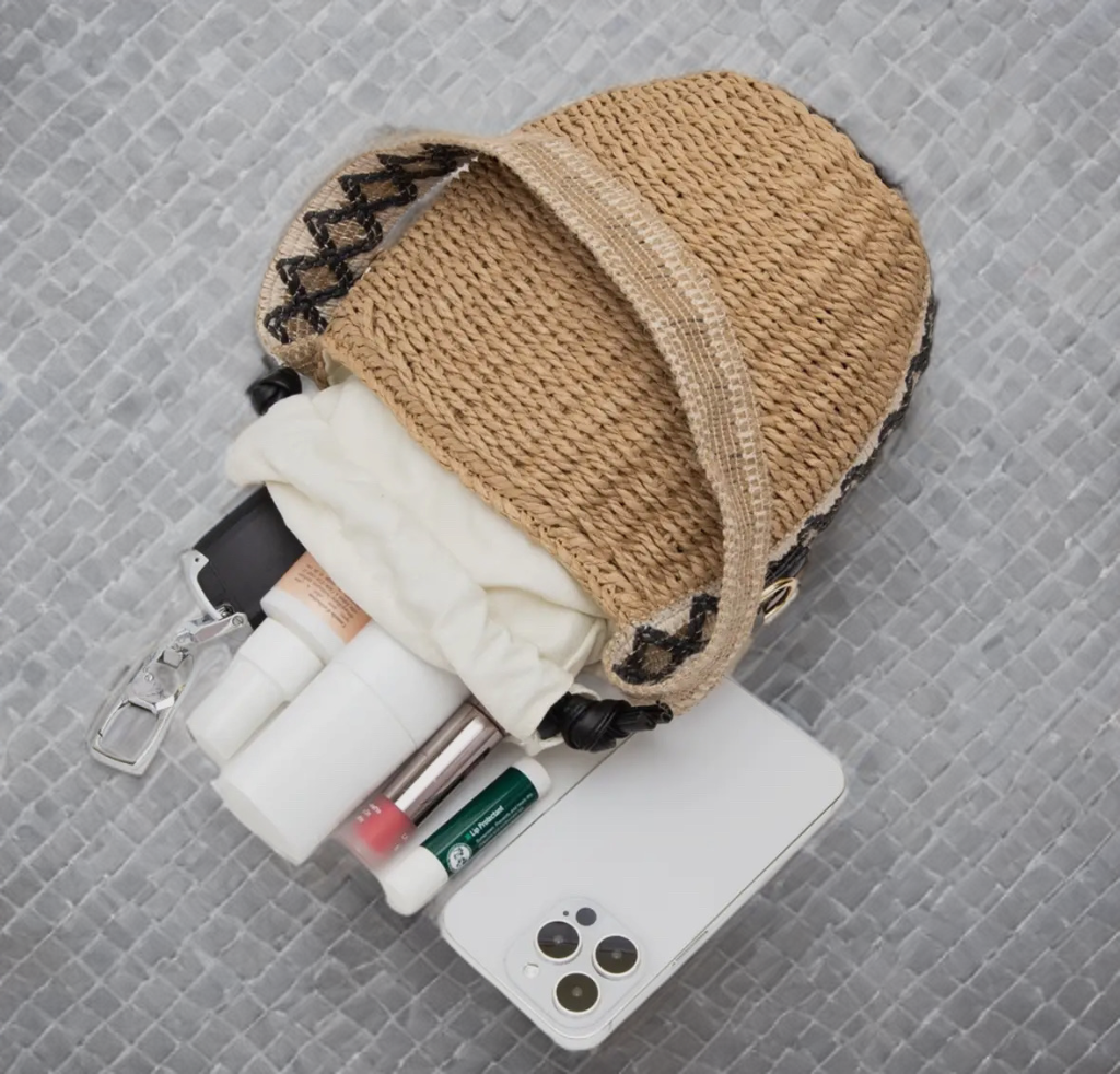 Shine Rattan Bucket Bag