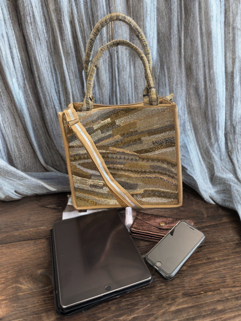 American Beyond Summer Beaded Bag Neutrals