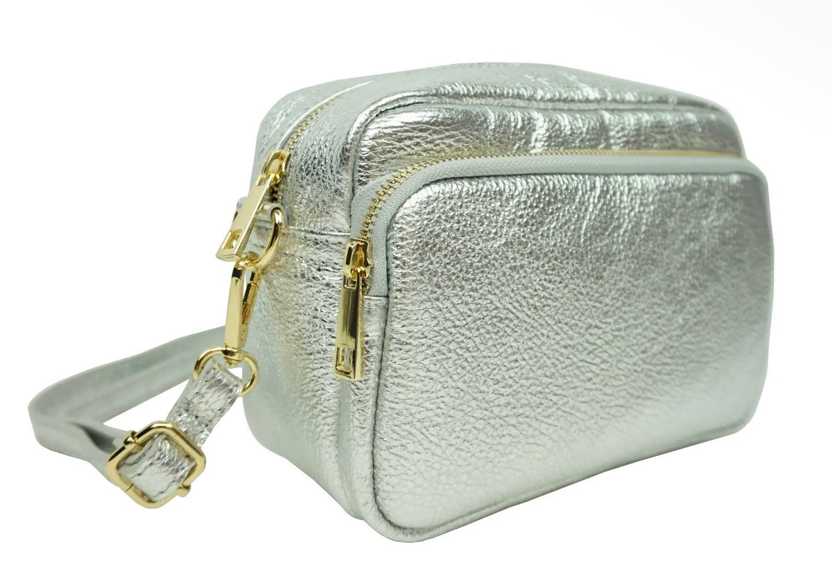 The Siena Double-Zip Leather Crossbody