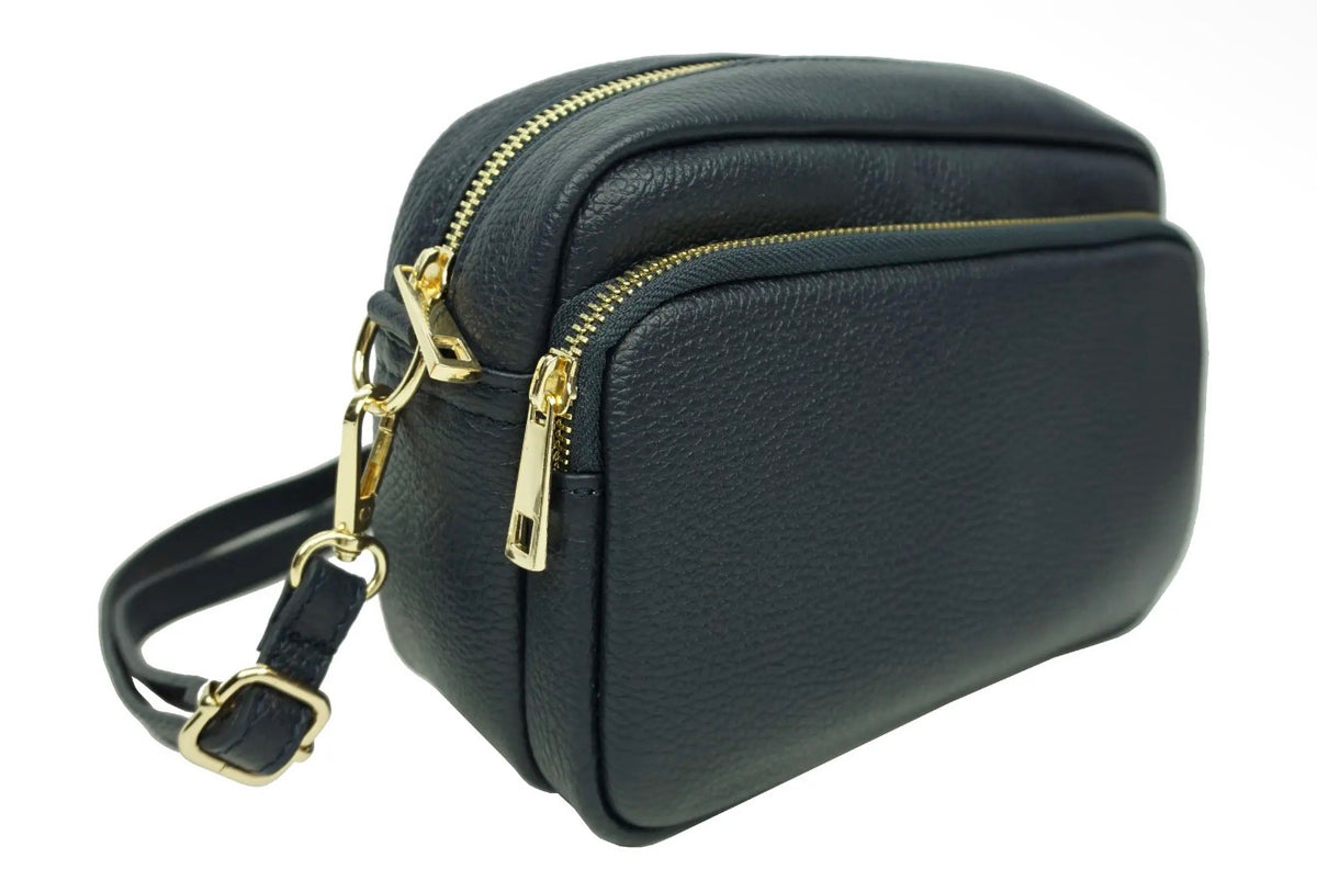 The Siena Double-Zip Leather Crossbody