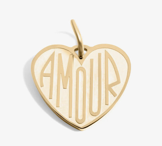 "Amour" Heart Charm