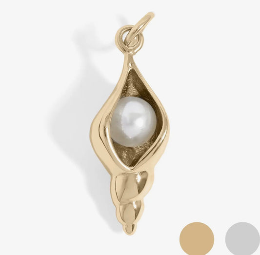 Conch Shell with Pearl Charm