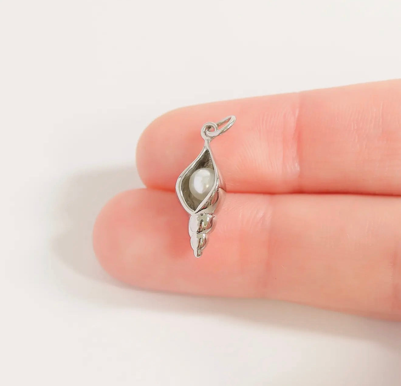 Conch Shell with Pearl Charm
