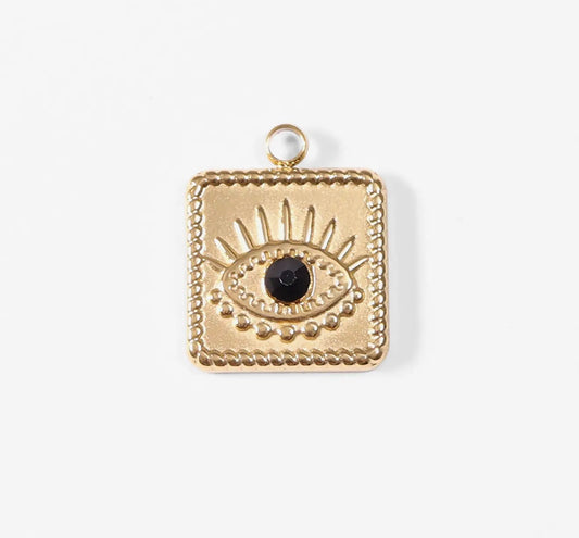 Black Stone Evil Eye Charm