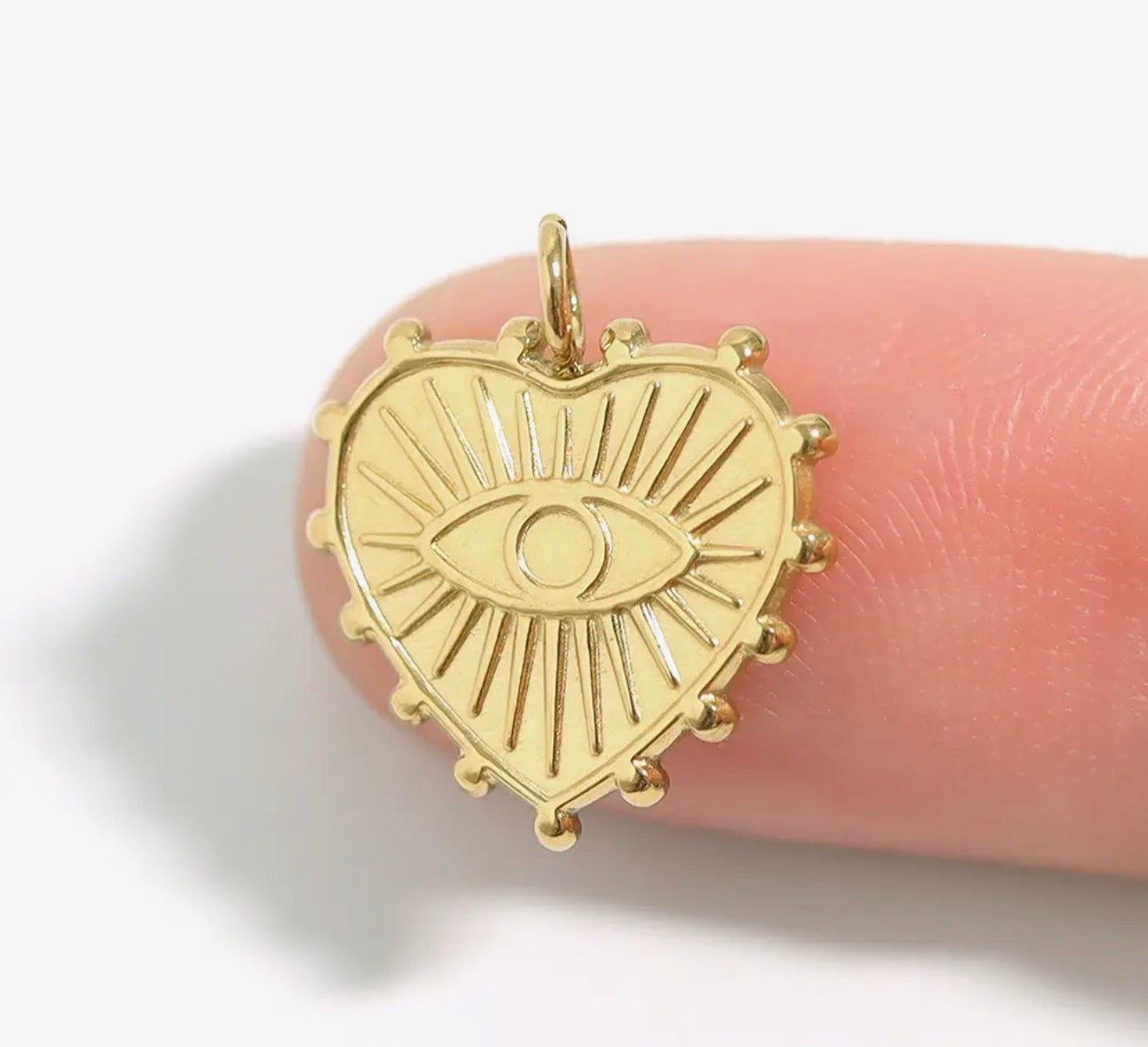 Evil Eye Heart Charm
