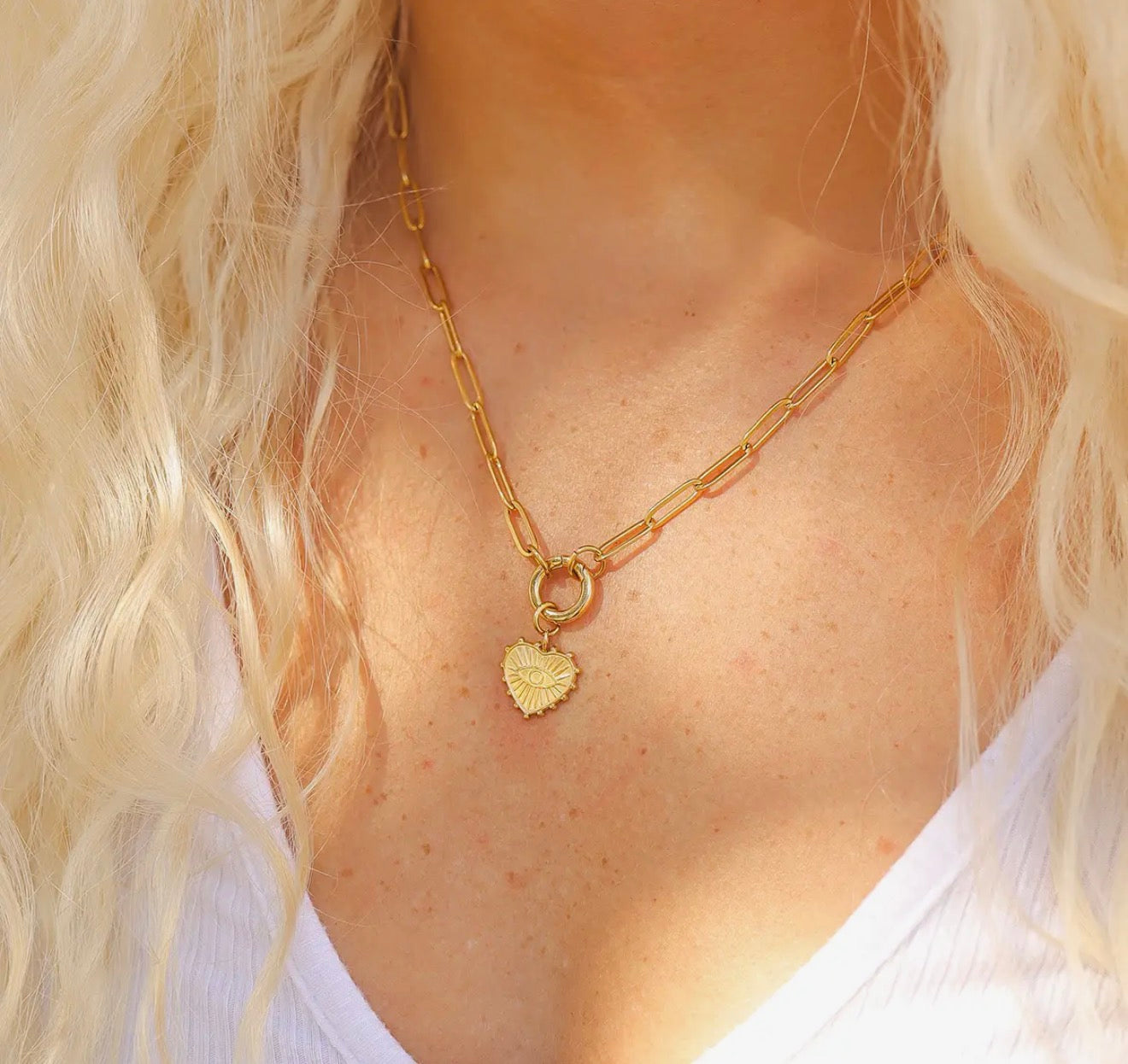 Evil Eye Heart Charm