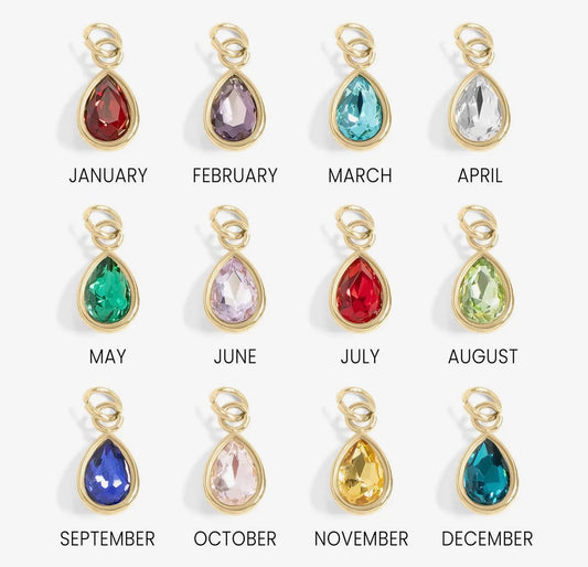 Teardrop Birthstone Charm
