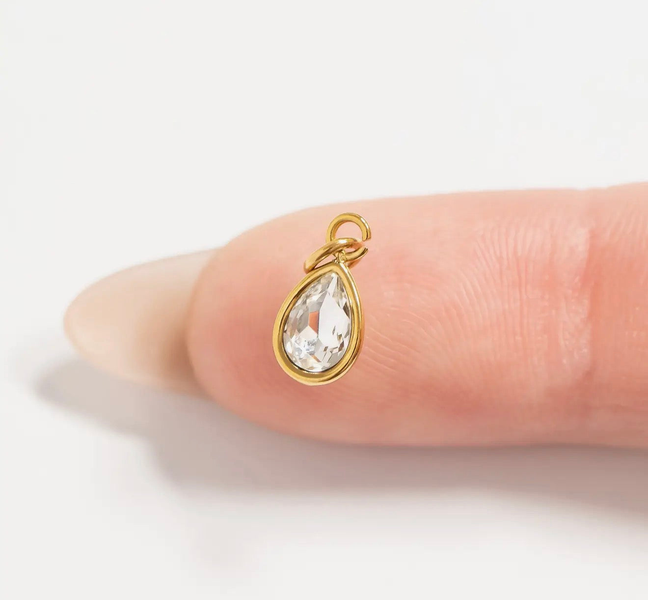 Teardrop Birthstone Charm