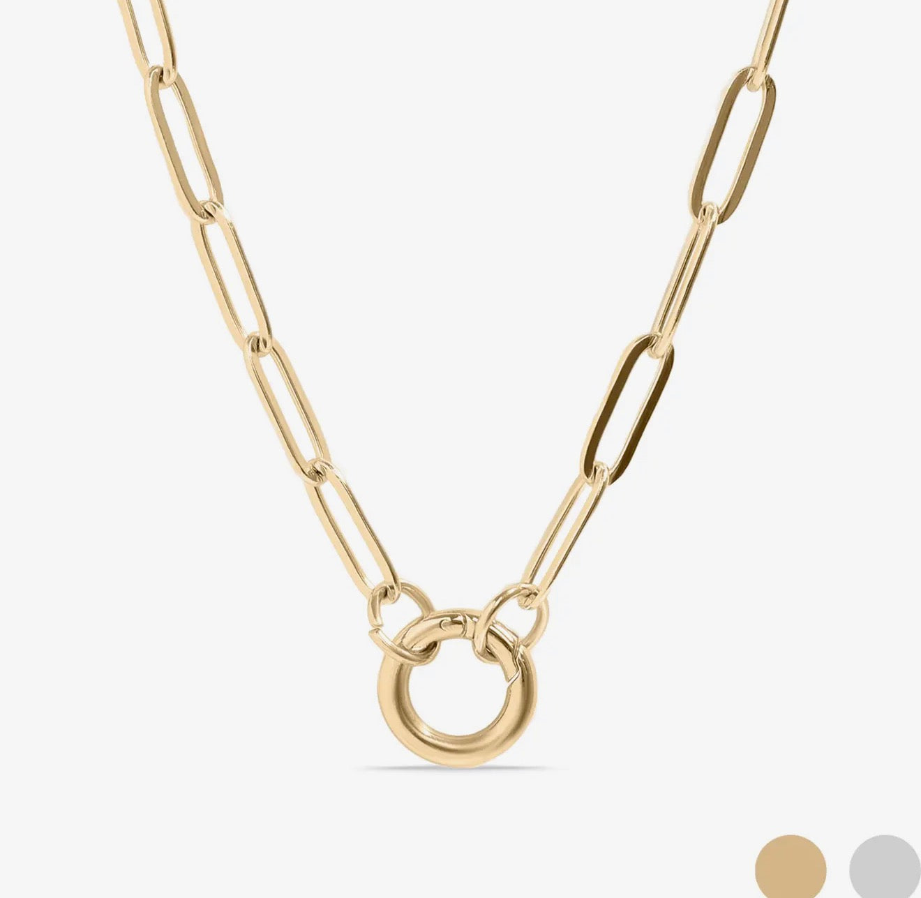 Paperclip Carabiner Charm Holder Necklace