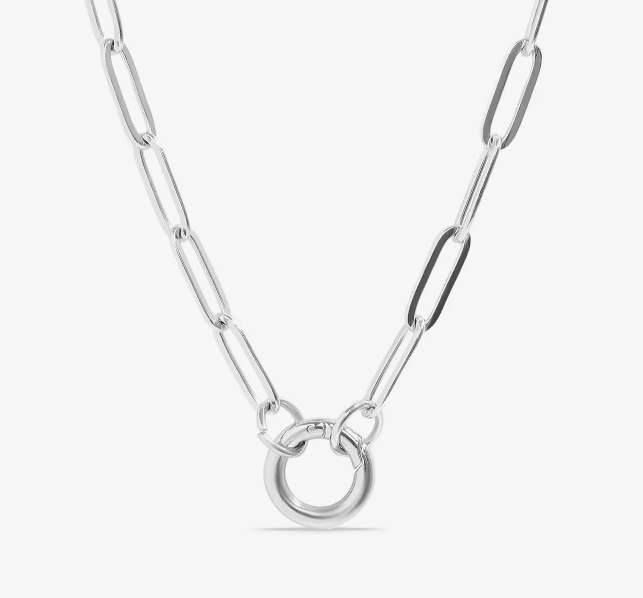Paperclip Carabiner Charm Holder Necklace