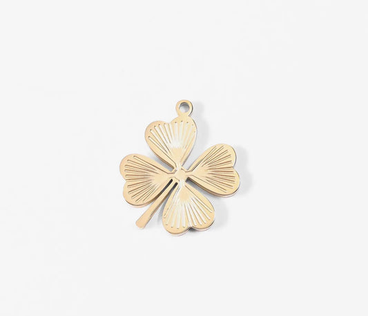Sunburst Four Leaf Clover Charm