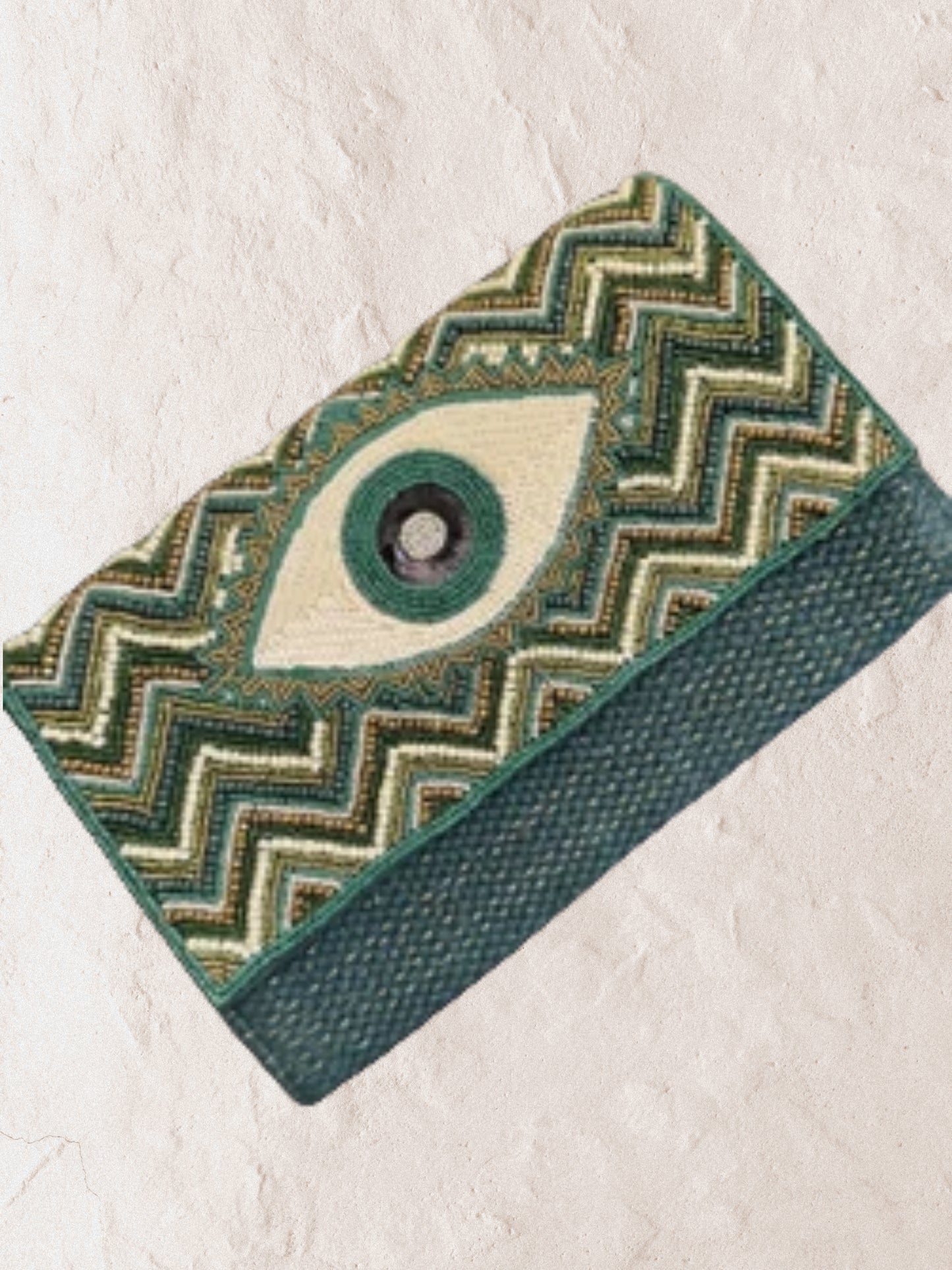 American Beyond Evergreen Eye Beaded Clutch